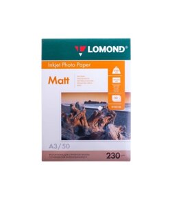 Бумага Lomond A3, 230г/м2, 50 листов, матовая, односторонняя