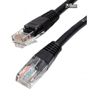 Cable Patch cord UTP 5e-Cat 0.5 m Cablexpert PP12-0.5M/BK, черный