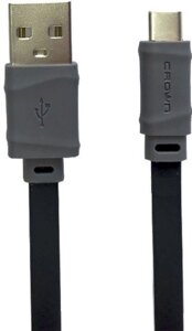 Кабель CROWN USB - USB type-C 1 м CMCU-006C черный