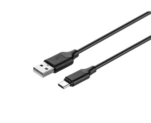 Кабель kits USB 2.0 to USB type-C cable, 2A, black, 1m, KITS-W-004