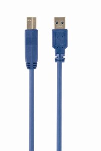 Кабель USB type A-B, cablexpert CCP-USB3-AMBM-10 голубой