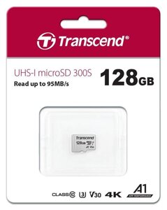 Карта памяти Micro SDXC 128Gb Transcend, Class 10 UHS-I U3