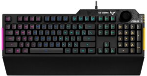 Клавиатура ASUS TUF Gaming K1, Black-Grey, Multimedia, Gaming, RGB-Backlight, USB