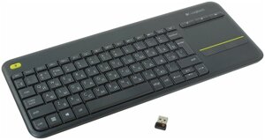 Клавиатура беспроводная Logitech K400 Plus touch panel USB, черная