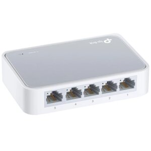 Коммутатор TP-Link TL-SF1005D, 5 port 10/100 Mbit, Auto MDI/MDI-X, desktop/wall, ext. PS, retail