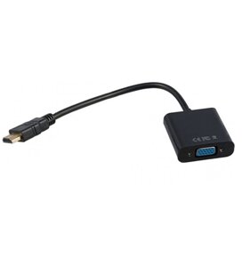 Конвертер HDMI m -D-sub (VGA) f, cablexpert A-HDMI-VGA-04 черный