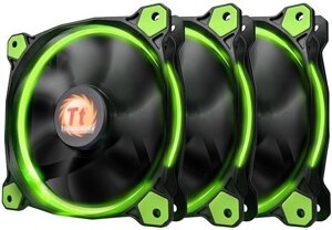 Кулер Thermaltake Riing 12 LED Radiator Fan 3 Pack зеленый