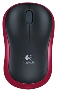 Мышь Logitech M185, 910-002240, беспроводная, светодиодная, черно-красная