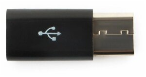Переходник Converter USB Type-C 3.1 -micro USB f, черный