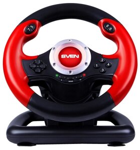 Руль Sven GC-W400, USB, PC, черный+серебристый+красный