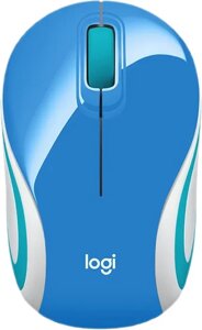 Мышь беспроводная Logitech Mini M187 [910-002733], бело-голубой