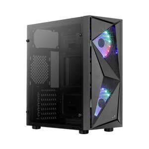 Корпус ATX midi tower AeroCool, Glider Cosmo-G-BK-v1, (без БП), черный