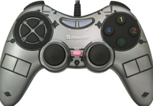 Проводной геймпад Defender Zoom PC серый (64244)