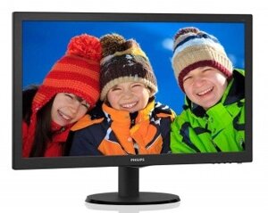 Монитор PHILIPS 243V5QHSBA/01, 23.6" FHD/ MVA/ 8 ms, черный