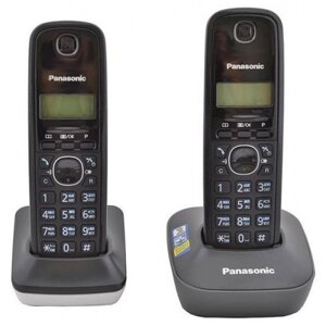 Радио-телефон Panasonic KX-TG1612CAH, AOH, Caller ID 50 записей, 50 номеров phonebook, доп. труб, Gray