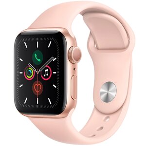 Смарт-часы Apple Watch Series 5, 44mm, 32Gb ROM, Wi-Fi, BT, GPS, фторэластомер, Gold-Pink