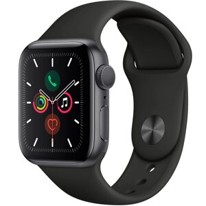 Смарт-часы Apple Watch Series 5, 44mm, 32Gb ROM, Wi-Fi, BT, GPS, фторэластомер, Space Gray-Black