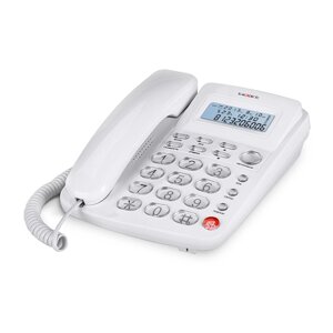 Телефон Texet TX-250, Caller ID 35 записей, автодозвон, спикерфон, термометр, SOS, White