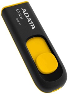 USB Flash Drive ADATA UV128 64Gb черный-желтый