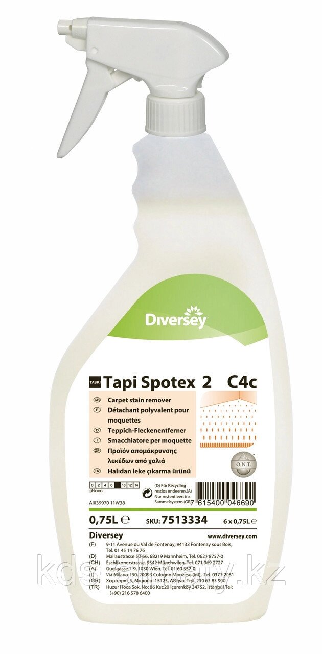 Diversey Tapi Spotex 1 6*750ml - пятновыводитель для ковров (жир, масло, крем для обуви) от компании КДС Алматы - фото 1