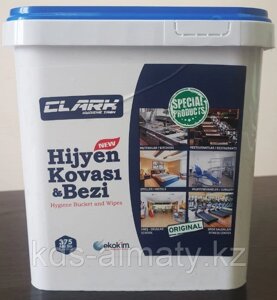 Салфетки антибактериальные спиртовые для обработки поверхностей Clark Hijyen, 375 шт (Турция, люкс качество)