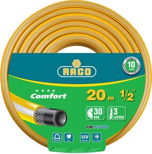 Шланг поливочный RACO Comfort 40303-1/2-20_z01 (30 атм, армированный, 3-х слойный, 1/2х20 м)