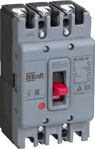 Автоматический выключатель ВА-302 DEKraft на ток 100А с отключающей способностью 25 кА