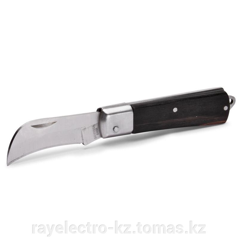 Нож монтерский складной с изогнутым лезвием — НМ-02 КВТ НМ-02 от компании RayElectro-KZ, ТОО - фото 1