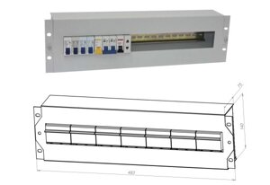 Электрораспределительная панель для 19 стоек/шкафов