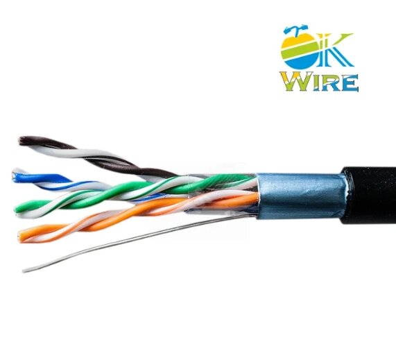 Кабель сетевой OK-WIRE FTP cat 5E ПВП. CCU 1км/упак для внеш. прокл от компании Альянс - фото 1