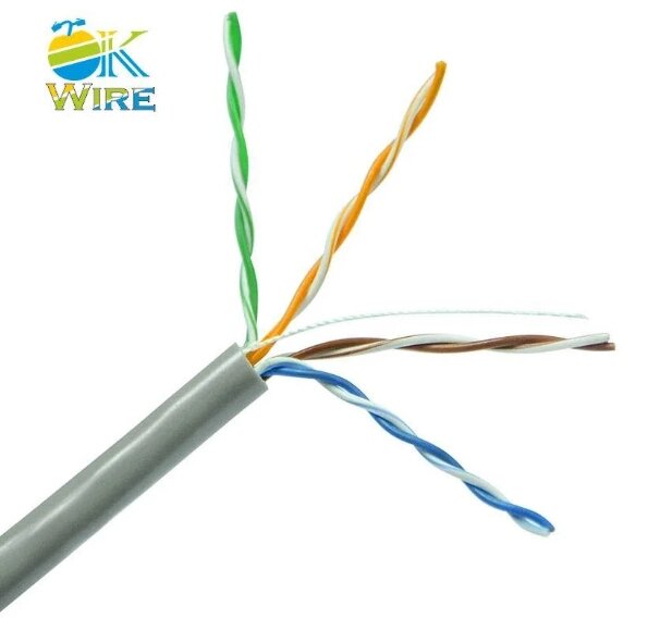 Кабель сетевой OK-WIRE UTP cat 5E 2х2х0,5 ПВХ , ССU,500м/упак для внутр прокл от компании Альянс - фото 1