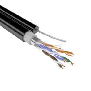 Кабель сетевой COMTEQ FTP cat 5e. 4*2*0,51mm ПВП-трос 305м/упак для внеш прокл с тросом