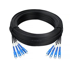 Оптический Drop pathcord SC/APC -SC/APC SM (9/125) QUAD черный усиленный - 10 м