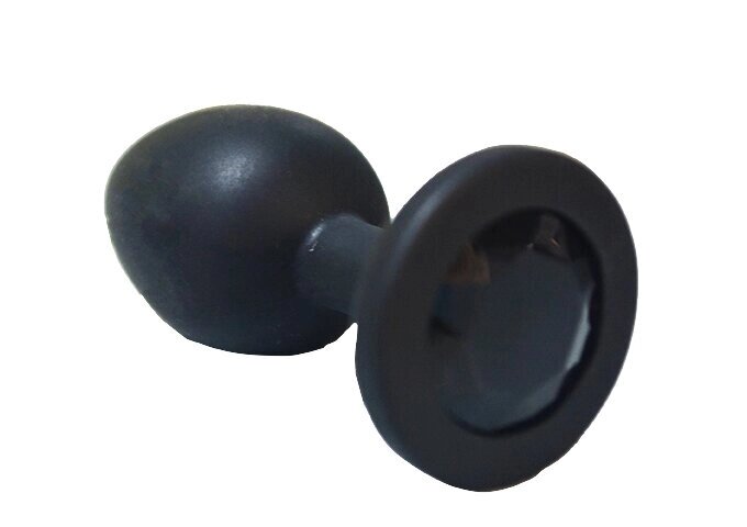 Анальная пробка из чёрного силикона с черным кристаллом (размер S) от компании Секс шоп "More Amore" - фото 1