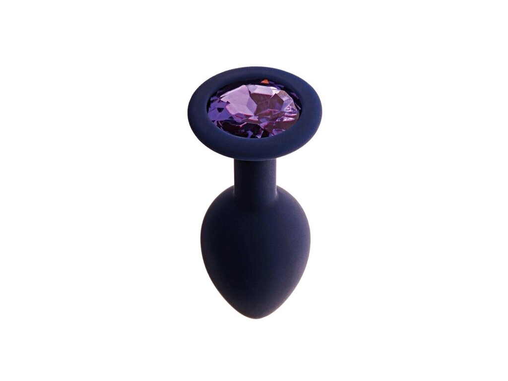 Анальная пробка с кристаллом Gamma, цвет Черничный + фиолетовый кристалл  (CORE) (L) от компании Секс шоп "More Amore" - фото 1