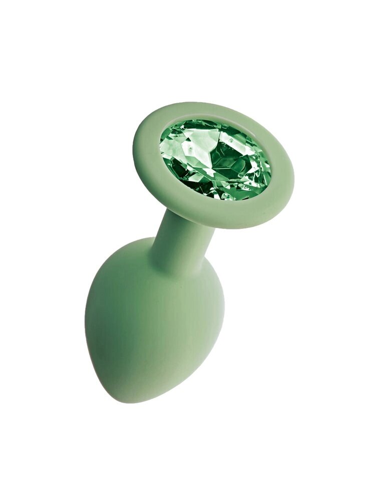 Анальная пробка с зеленым кристаллом Gamma, цвет салатовый (CORE) (M) от компании Секс шоп "More Amore" - фото 1