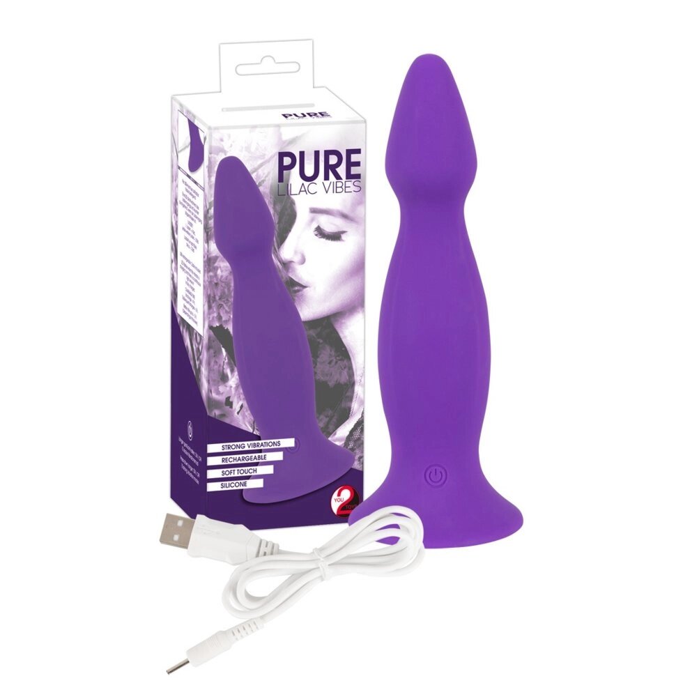 Анальная вибровтулка Pure Lilac Vibes Rabbit от компании Секс шоп "More Amore" - фото 1