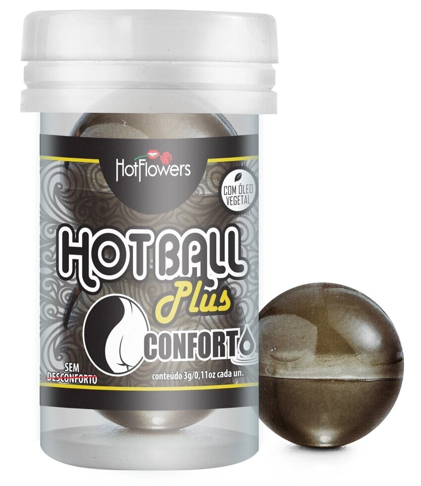 Анальный лубрикант HOT BALL CONFORTO на масляной основе в виде 2 шариков от компании Секс шоп "More Amore" - фото 1