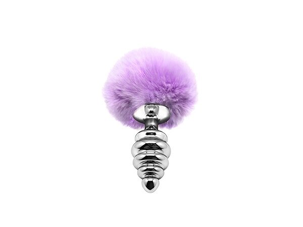 Анальный плаг Fluffly Twist фиолетовый от Alive (M: 8*3,4 см.) от компании Секс шоп "More Amore" - фото 1