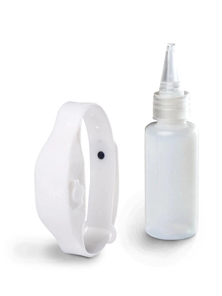 Антисептический браслет для рук с дозатором - белый от компании Секс шоп "More Amore" - фото 1