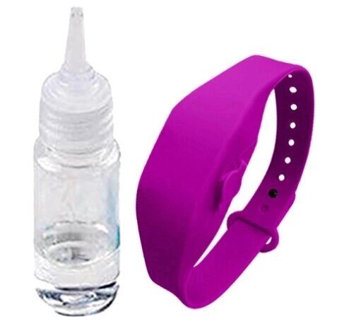 Антисептический браслет для рук с дозатором - фиолетовый от компании Секс шоп "More Amore" - фото 1