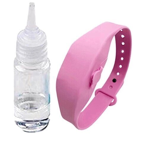 Антисептический браслет для рук с дозатором - розовый от компании Секс шоп "More Amore" - фото 1
