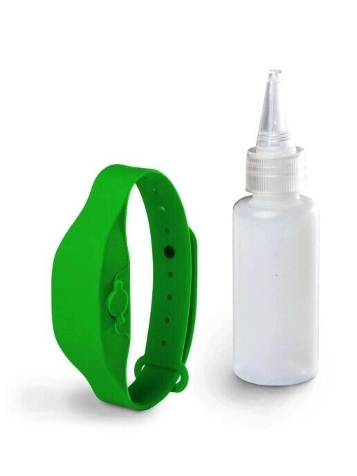 Антисептический браслет для рук с дозатором - зелёный от компании Секс шоп "More Amore" - фото 1