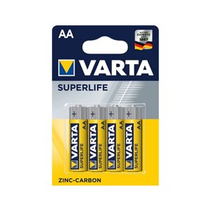 Батарейка, VARTA, R6P Superlife, AA, 1.5V, 4 шт., Блистер