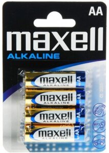 Батарейки maxell alkaline AA (пальчиковые) - 4 шт.