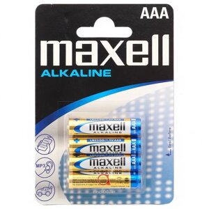 Батарейки maxell alkaline AAA (мизинчиковые) - 4 шт.