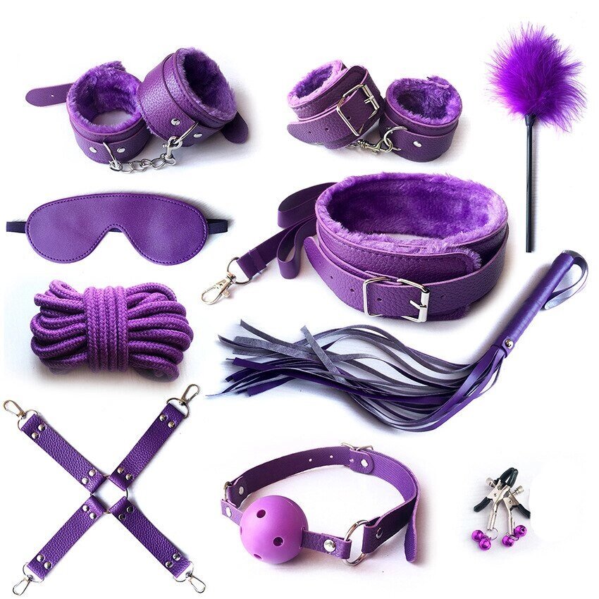 БДСМ набор 10 предметов, фиолетовый от компании Секс шоп "More Amore" - фото 1