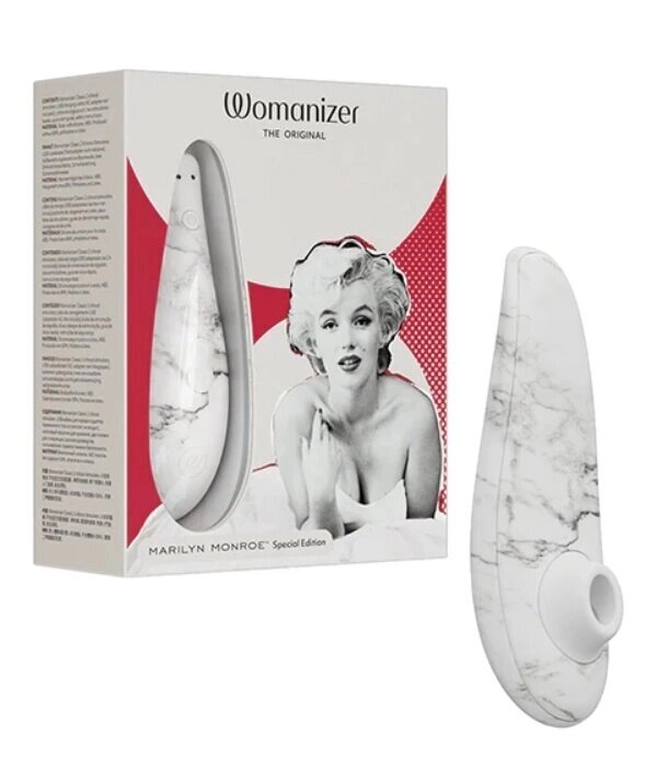 Бесконтактный клиторальный стимулятор Womanizer Marilyn Monroe White Marble от компании Секс шоп "More Amore" - фото 1