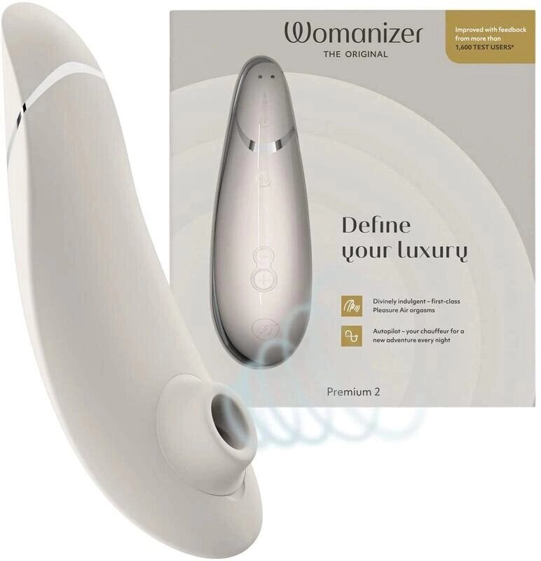 Бесконтактный клиторальный стимулятор Womanizer Premium 2 серый от компании Секс шоп "More Amore" - фото 1
