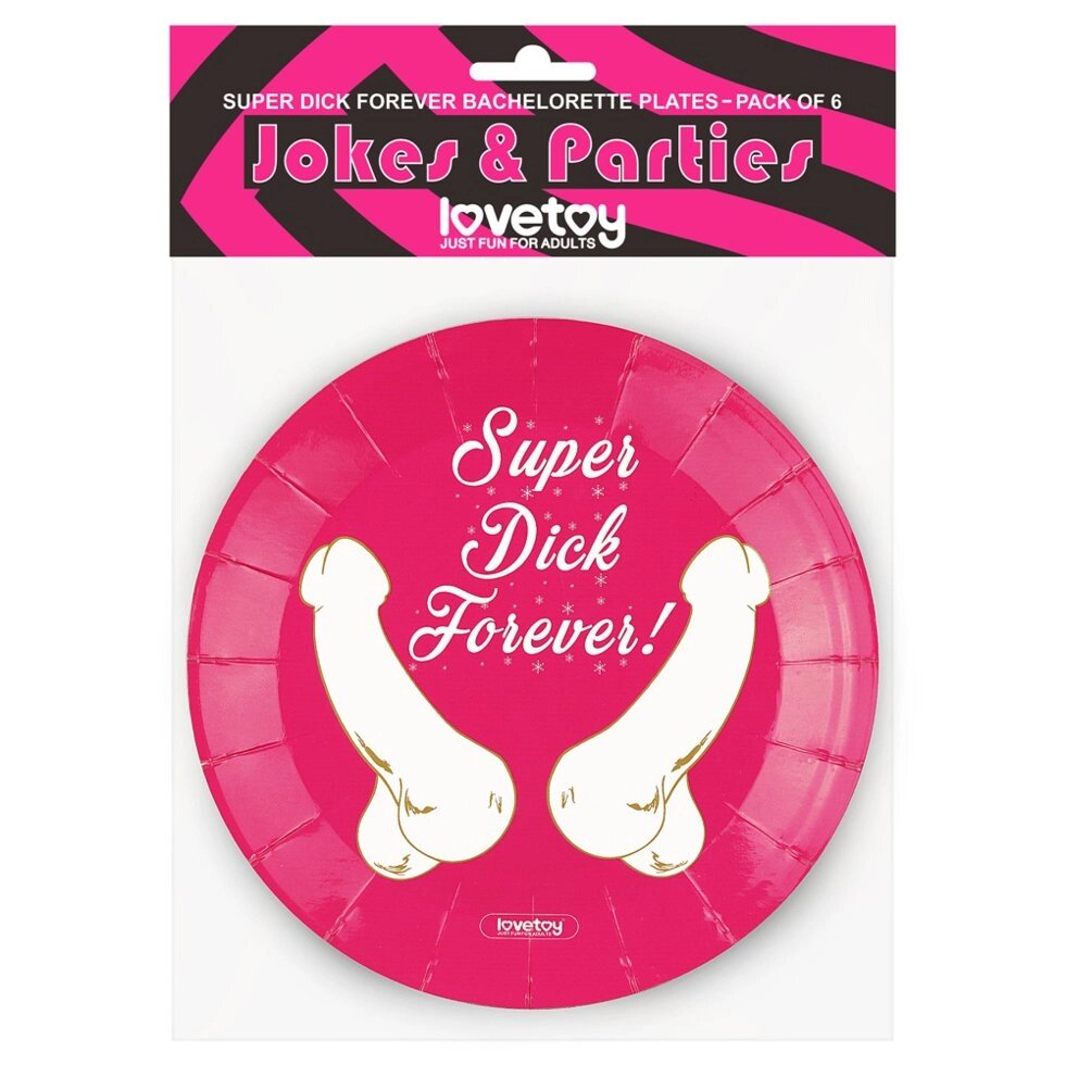 Бумажные тарелки Super Dick Forever (6 шт.) от компании Секс шоп "More Amore" - фото 1